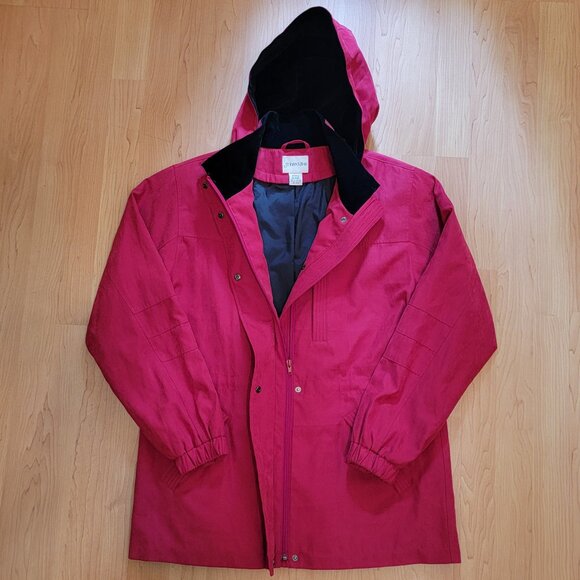 St. John's Bay Jackets & Blazers - NWOT St. John's Bay Red Cinch Waist Hooded Jacket - M